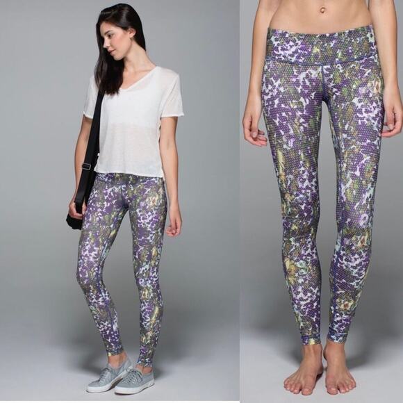 Lululemon wunder under full on luxtreme‎ floral leggings size 6 high rise - Picture 1 of 10